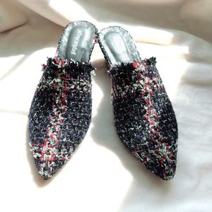 Jeffrey Campbell Tweed Noah Pointed Toe Mules